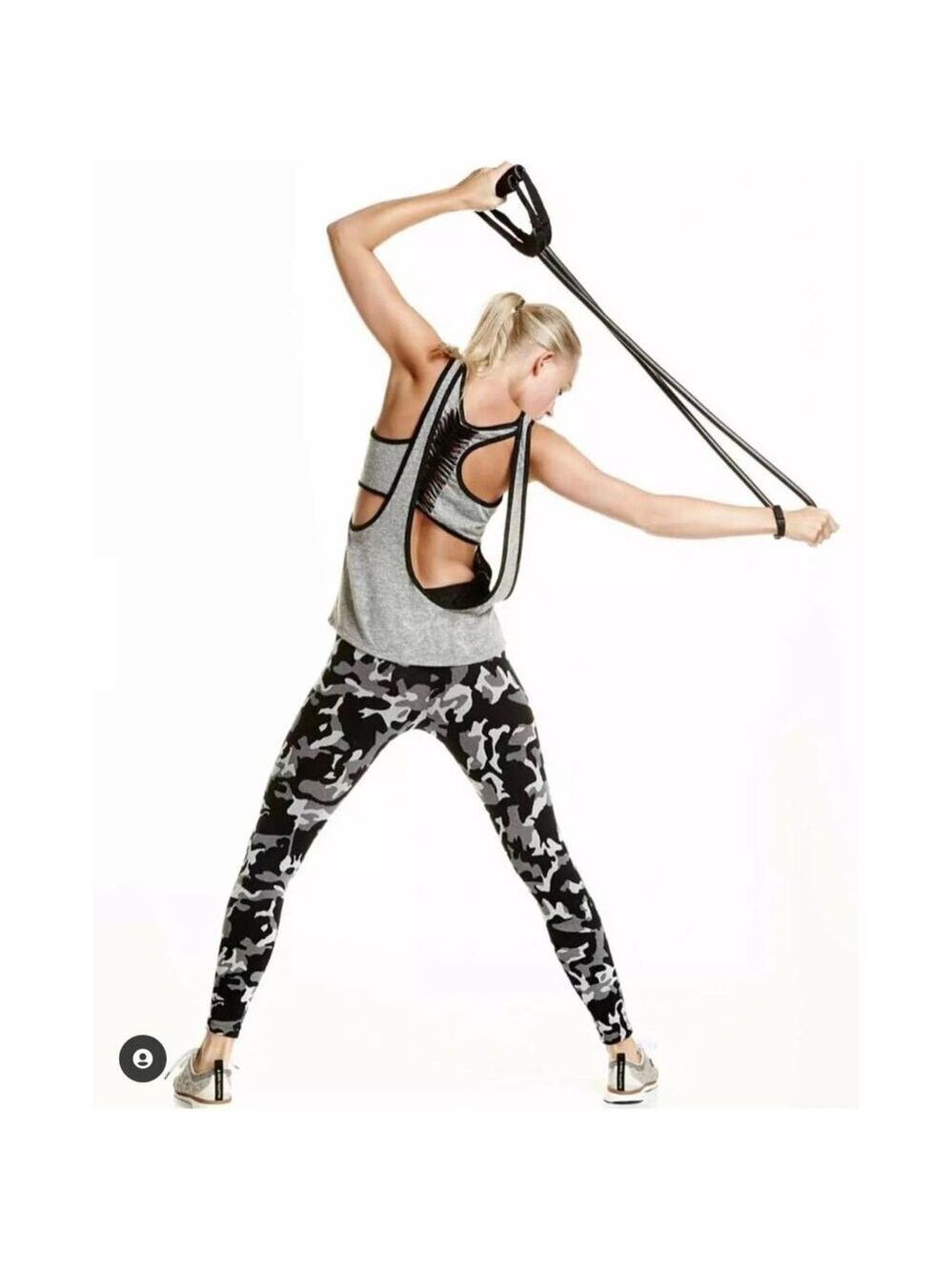 KORAL Activewear Double Time Tank Top Graphite Gray Speckled Racerback USA Made